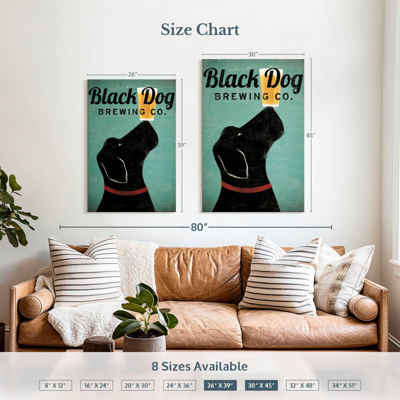 Brampt Black Dog Brewing Co, 39" H x 26" W