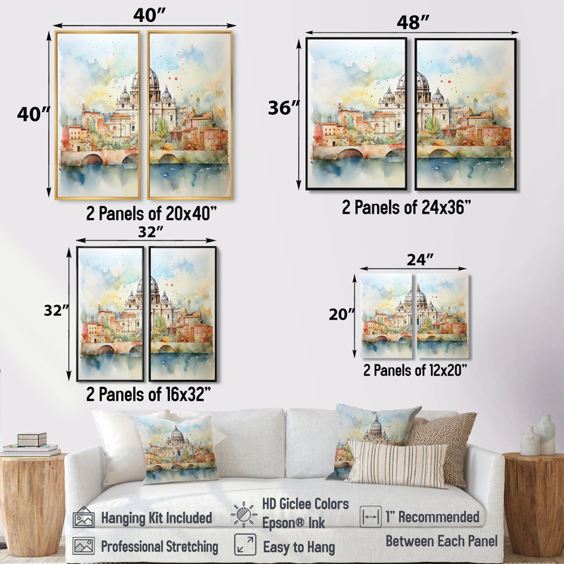 Art mural sur toile, "Rome antique Serenity III", 20" H x 24" W, Impression encadrée flottante, Black