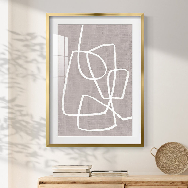 Linen Roundabout I -Framed Print, 28.5'' H x 20.5'' W, Gold