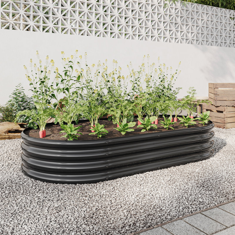 Raised Garden Bed Outdoor,   Oval Large Metal Raised Planter Bed for for Plants, Vegetables, and Flowers - perfect for growing plants