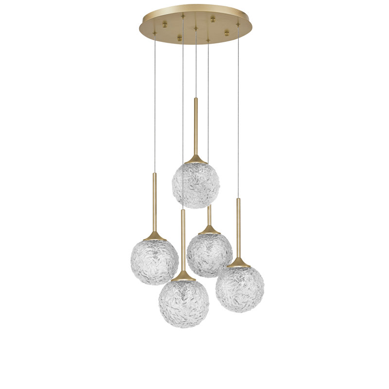 5 - Light Brushed Gold Cluster Pendant