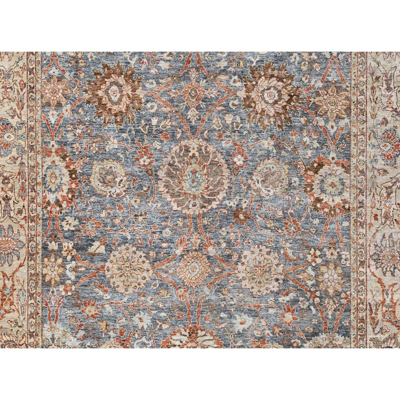 Tapis rectangulaire en laine noué à la main, Rectangulaire 8 pi x 10 pi