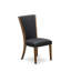 Ensemble de table de salle à manger 7 pièces moderne comprenant une table de cuisine et 6 chaises de salle à manger en tissu de lin noir avec dossier capitonné - Finition noyer antique-50927384-46235330