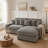 Corduroy Reversible Sectional Sofa W/6 Pillows