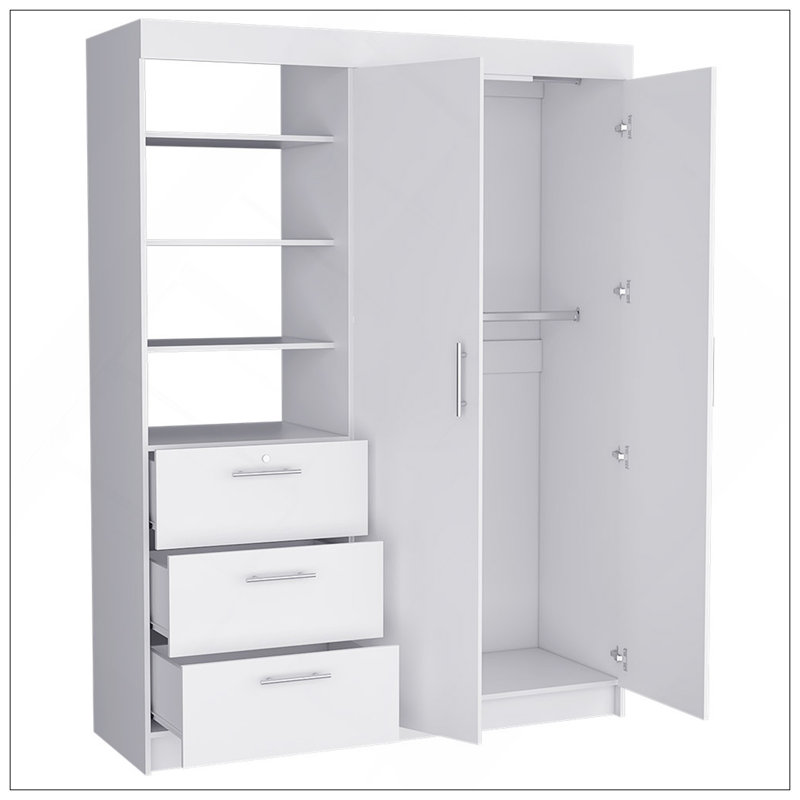Armoire Rumanu, chambre à coucher, blanc, Blanc