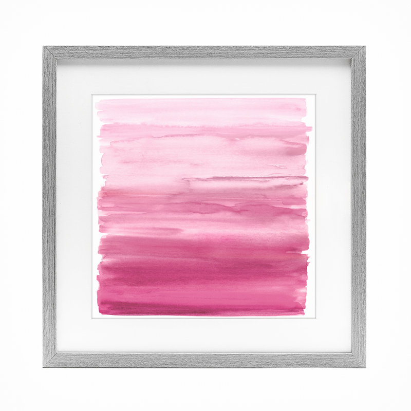 «Gradient Pink Blush», reproduction d'art sous verre encadrée par Allie Corbin, H 16 po x l 16 po