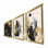 Elegant Decorative Framed MDF Painting Set (3 Pieces), Gold & White & Black, 15.0 x 21.0 inches Each | 100% MDF (Thickness: 0.1 inches) & 100% Wooden Frame (Thickness: 0.9 inches) | Perfect for Home Décor & Gallery Walls