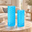 Vases de table Fleurine, hauts, en verre texturé dépoli, bleu-991189305