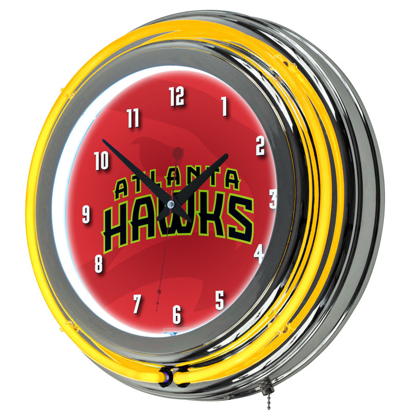 NBA Glass Wall Clock, Atlanta Hawks
