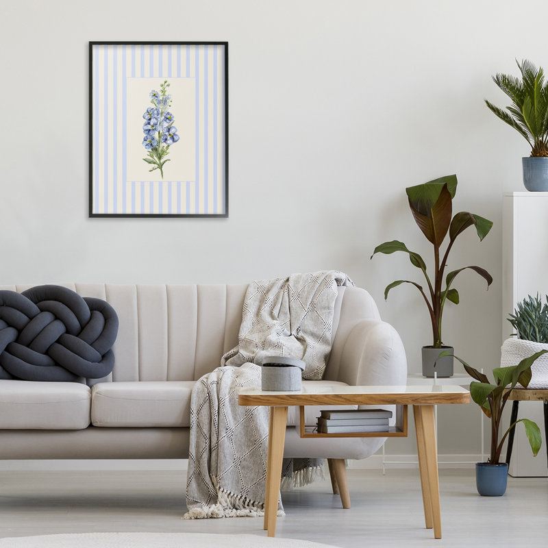 Giclée sur toile bleue, par Lisa Wehmeyer, H 20 po x l 16 po, Giclée encadrée noir minuit