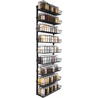 Adjustable Wall Mount Spice Rack, 9-Tier Dual-use (Multi-use) Organizer