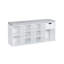 Banc de rangement blanc avec coussin, tiroir et tablette ajustable pour chaussures