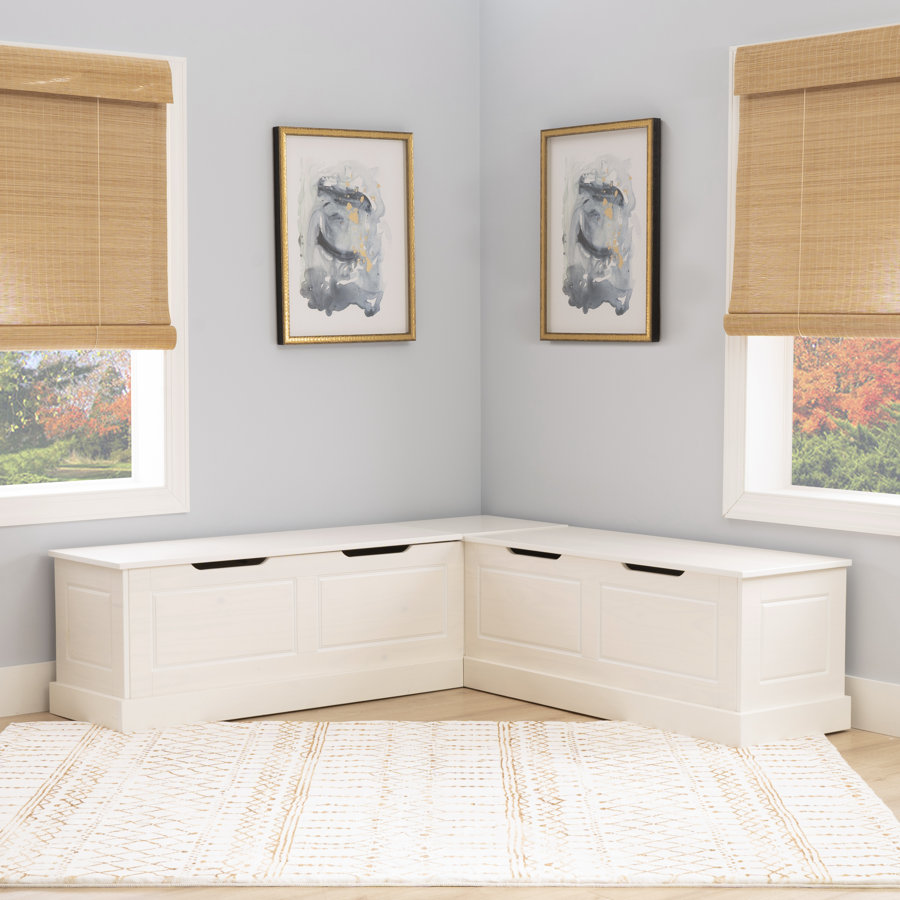 Eslick Solid Wood Corner Breakfast Nook Bench with Storage