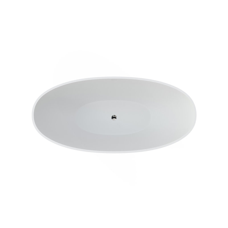 65" Premium Solid Surface Deep Soaking Bathtub, Matte Green