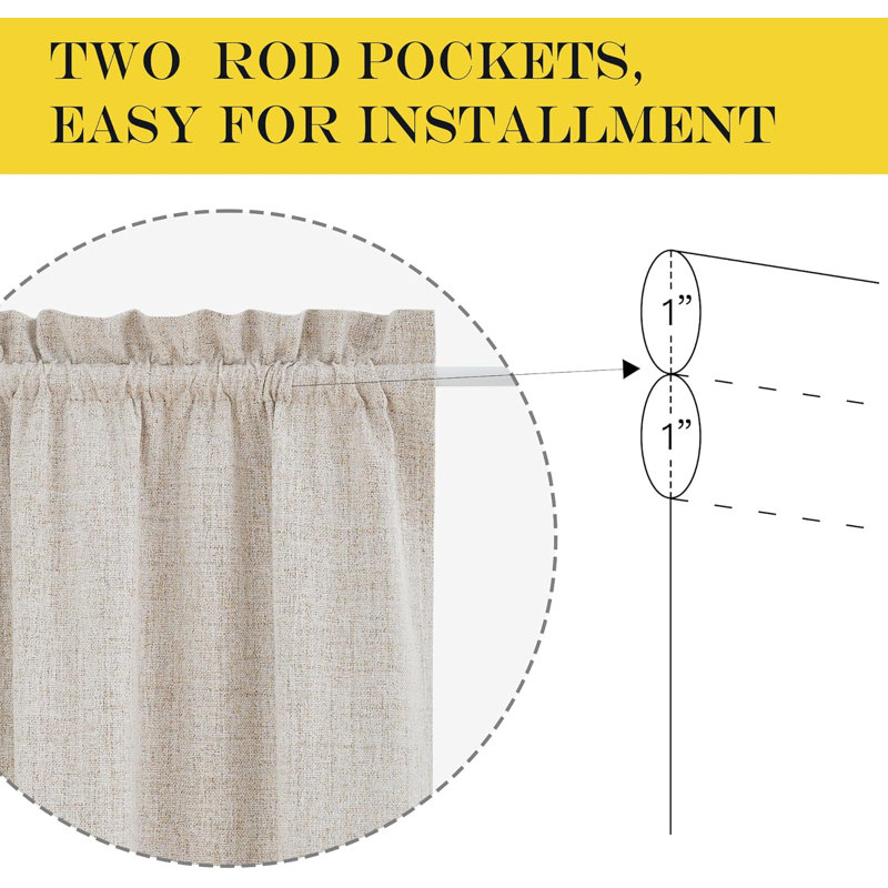 Door Curtains, 100% Blackout Door Window Cover for French Front Glass Window, Elegant Privacy Light Control Curtains for Kitchen, 1 Panel