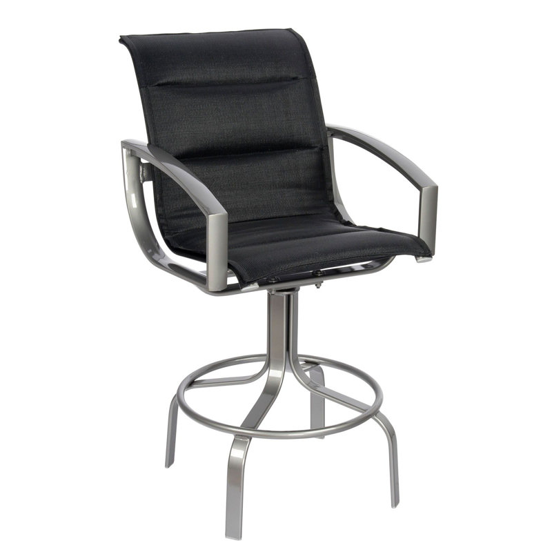 Metropolis Outdoor Swivel Bar Stool, White