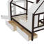 Lit plateforme simple avec tiroirs, lit maison en bois massif avec tablettes, conception enfantine, blanc et espresso