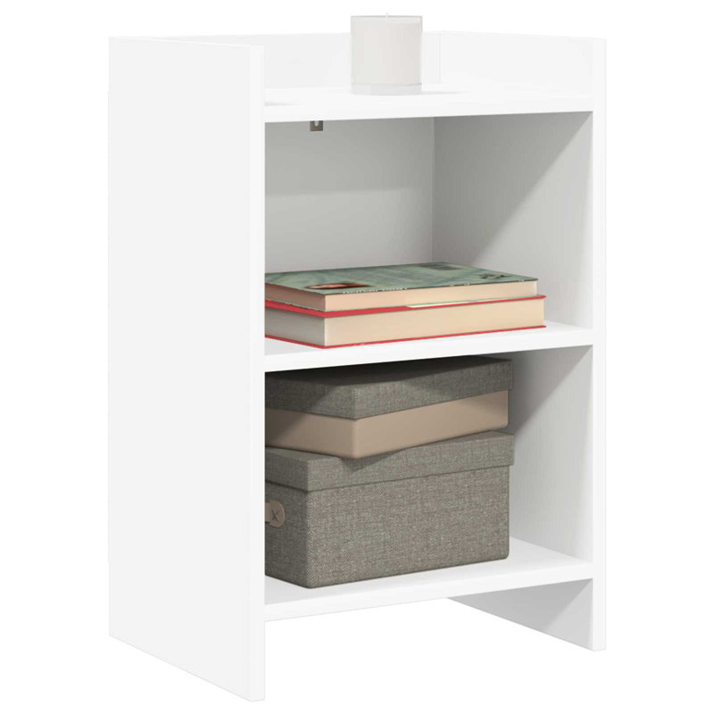 40 cm W Bedside Table, White
