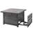 5-piece Outdoor Fire Pit Set With Swivel Dining Chairs, Zippered Cushions, 35in Propane Gas Fire Pit Table With Removable Lid 50,000 Btu And Glass Beads, For Garden Poolside Backyard, Black And Gray
