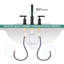 8 po Robinet de salle de bain à poignée double avec drain escamotable noir mat-128897404
