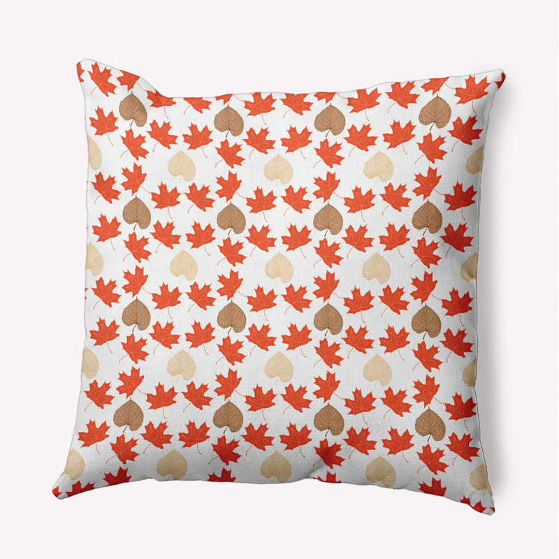 Housse et insert de coussin décoratif en polyester pour intérieur / extérieur E par Design, 16 po x 16 po, Orange récolte