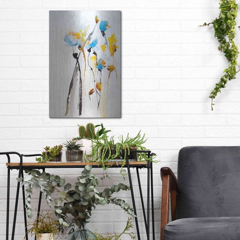 Fleurs bleues II par Jessica Mingo, H 16 po x l 12 po