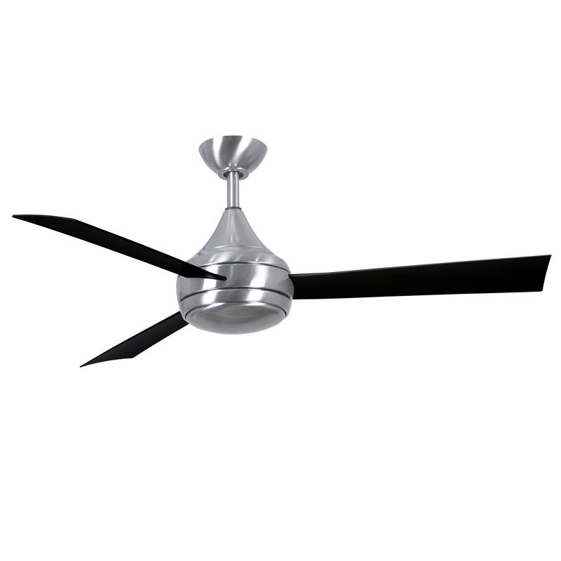 Donaire 52'' Ceiling Fan with LED Lights, Brushed Stainless, Matte Black