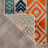 Duxbury Geometric Bohemian Indoor/Outdoor Area Rug Orange/Navy/Green-110742423