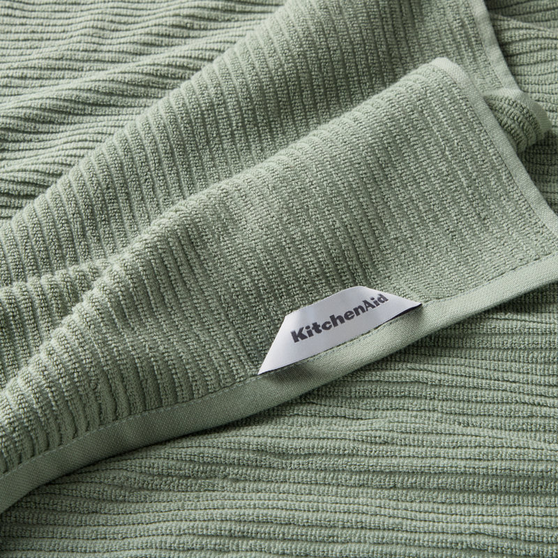 KitchenAid Micro Rib Striped Linen Set, Cardamom