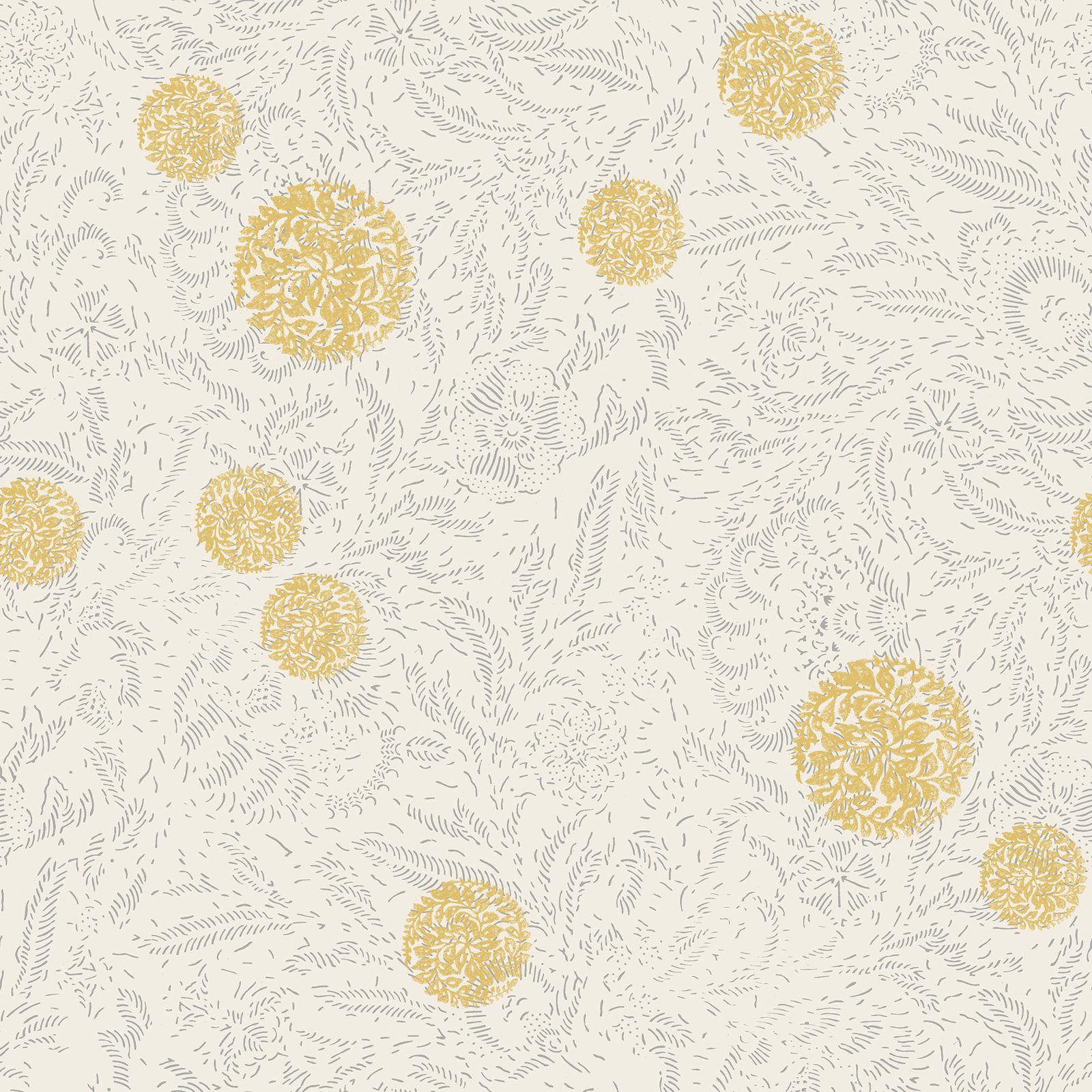 Yuki Osada Floral Wallpaper, Yellow/Cream