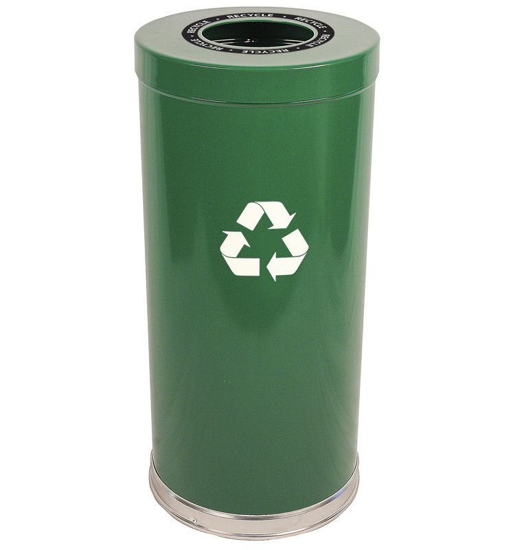 Bac de recyclage en métal, Vert, 24