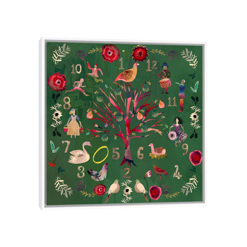Douze jours - reproduction d'art murale - toile encadrée, 37" H x 37" W, Cadre flottant sans passe-partout, Blanc