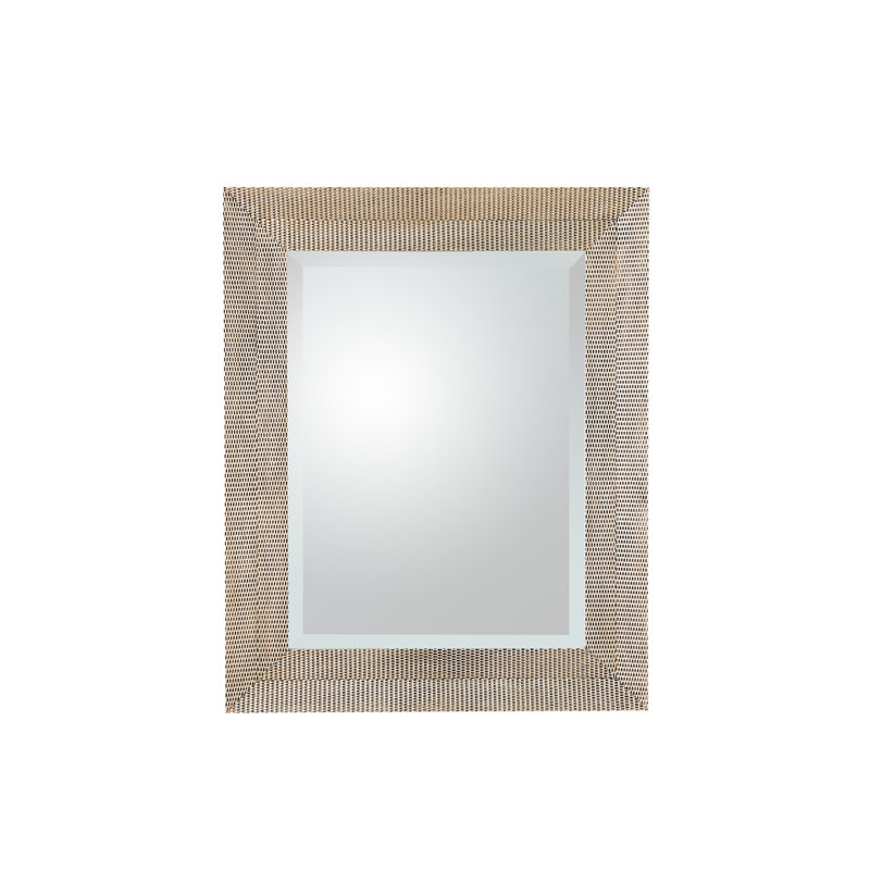 Delicate Basketweave Rectangle Solid Wood Mirror