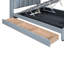Grand lit plateforme tapissier avec rangement hydraulique, ports USB, similicuir gris
