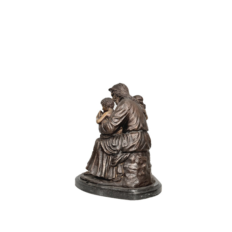 Bronze Jesus with Children Sculpture