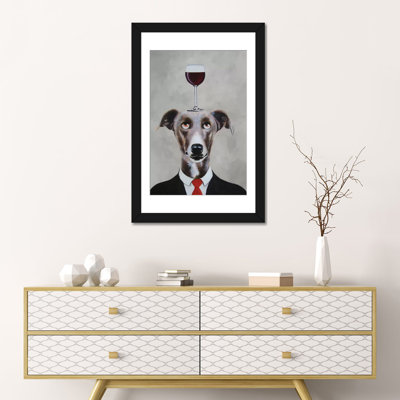 " Greyhound With Wineglass " by Coco de Paris Graphic Art