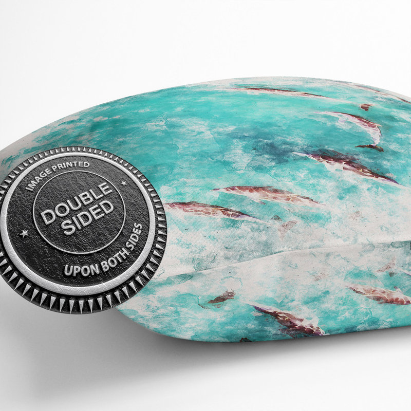 Sunlight upon the Dolphins Cushion with Filling, 55cm H x 55cm W x 20cm D