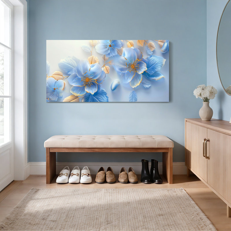 Ensemble de 1 tableau sur toile à motif floral, H 12 po x l 36 po