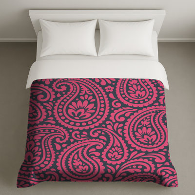 Housses de couette à motif cachemire rose