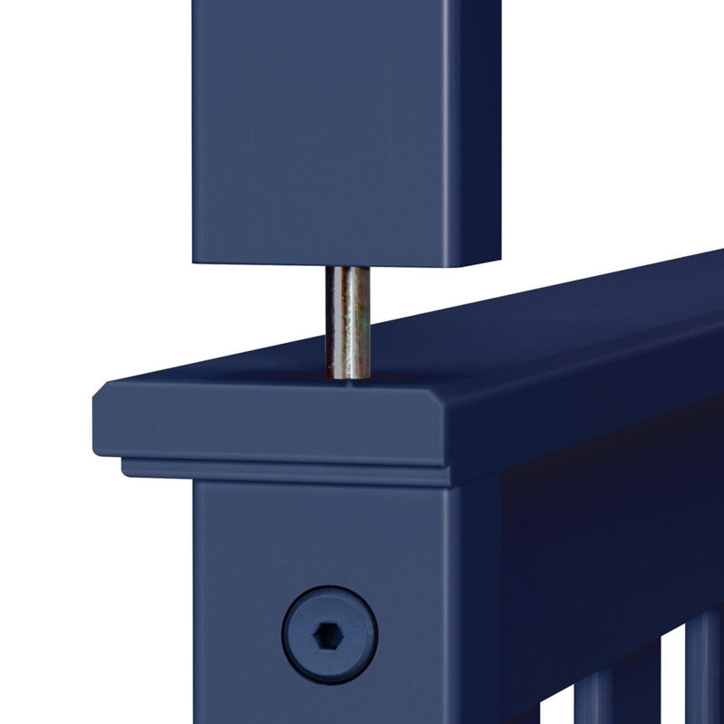 Lit superposé standard en bois massif Bolles, Simple sur double, Bleu