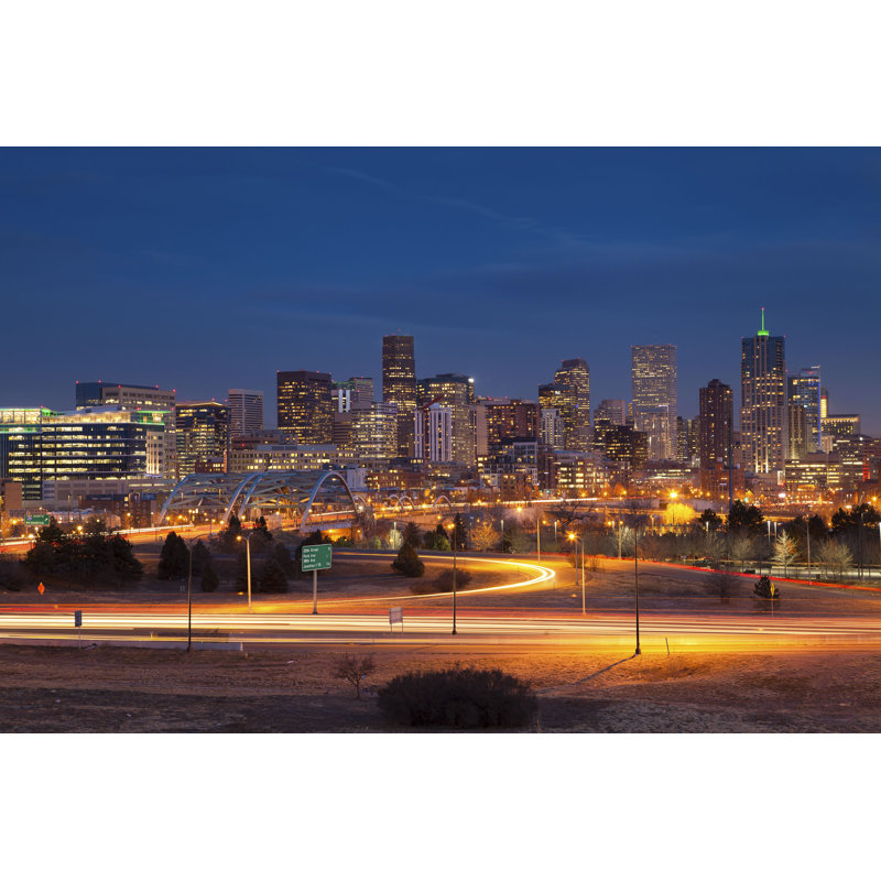 Nitosha Denver Skyline par - Photographie de toile tendue, H 8 po x l 12 po