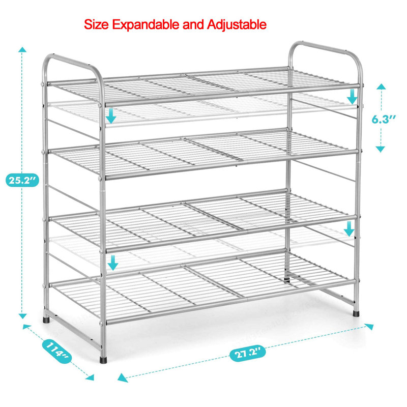 12 Pair Stackable Shoe Rack