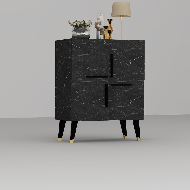 Olivia Accent Chest, Black Marble