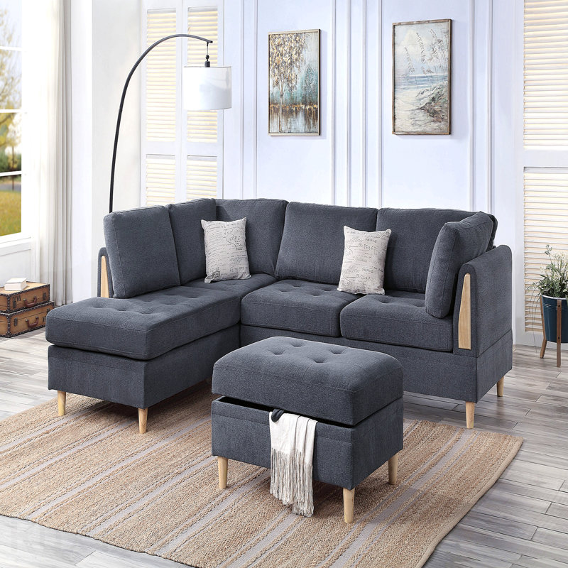 Ensemble de canapé modulaire réversible 3 pièces 3 pièces