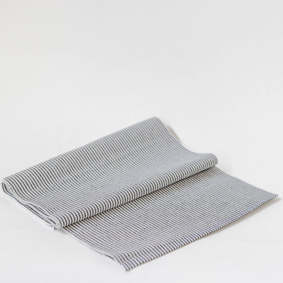 Tight Black And White Striped Table Runner
