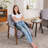 Quinze Mid Century Modern Upholstered Chenille Solid Wood Accent Armchair-657198456