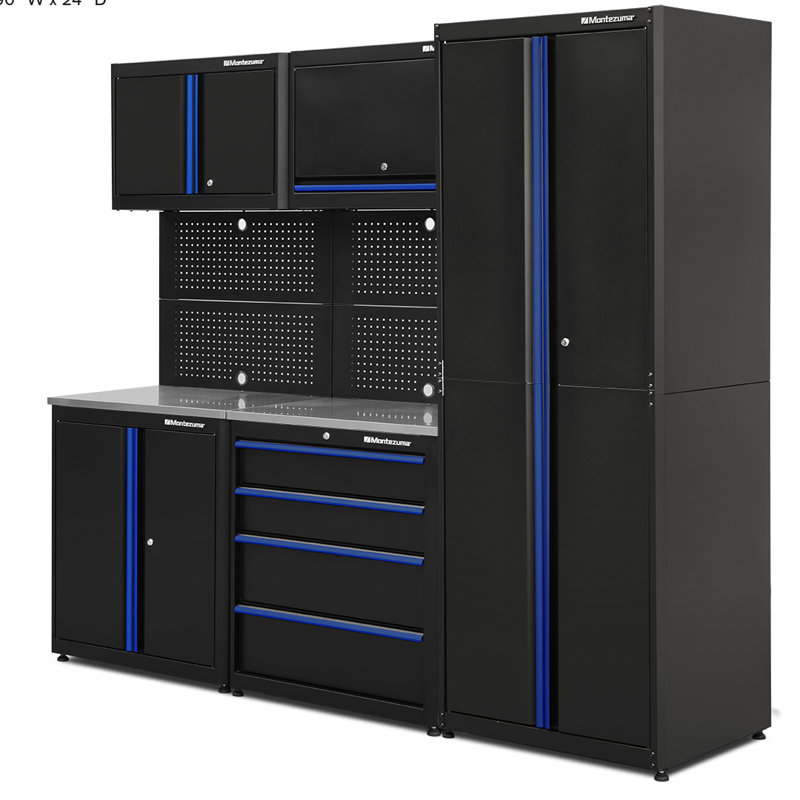 Ensemble de rangement pour poste de travail et outils en acier 7 pièces