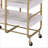 Gold + Off-White Industrial Serving Cart with 3 Adjustable Trays | Wood+Metal | Rectangular-1753739769