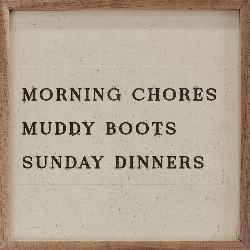 Morning Chores, H 4 po x l 4 po, Black