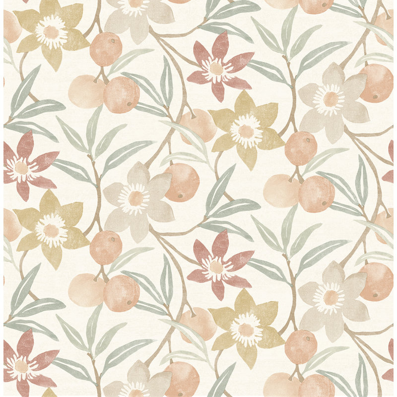 Papier peint Passiflora, Rouge